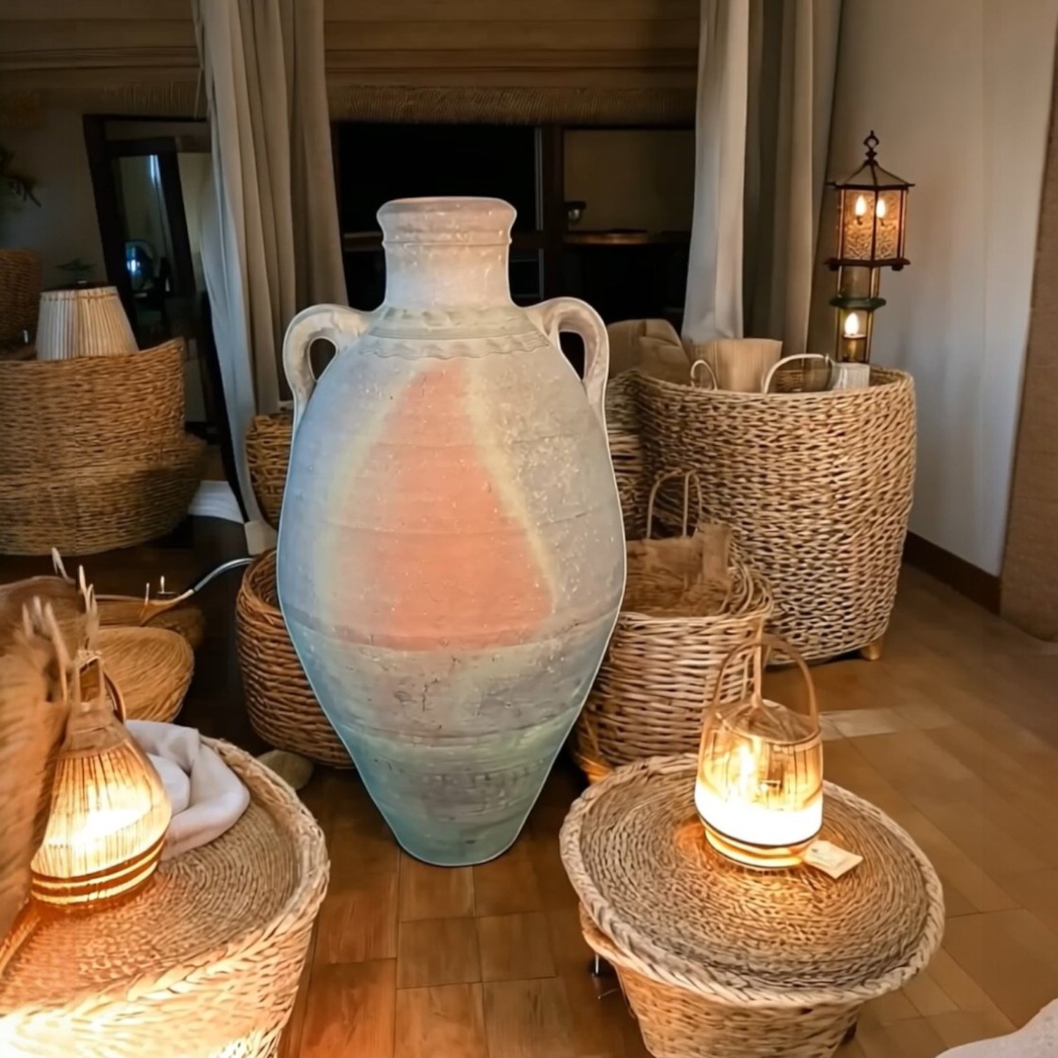 Les amphores, inspirées des récipients anciens utilisés en Méditerranée, sont des pièces d'art uniques, façonnées par des artisans avec un savoir-faire transmis de génération en génération. Leurs formes élancées et leurs finitions texturées sont idéales pour rehausser l'esthétique de vos espaces intérieurs et extérieurs, créant une atmosphère à la fois élégante et historique.