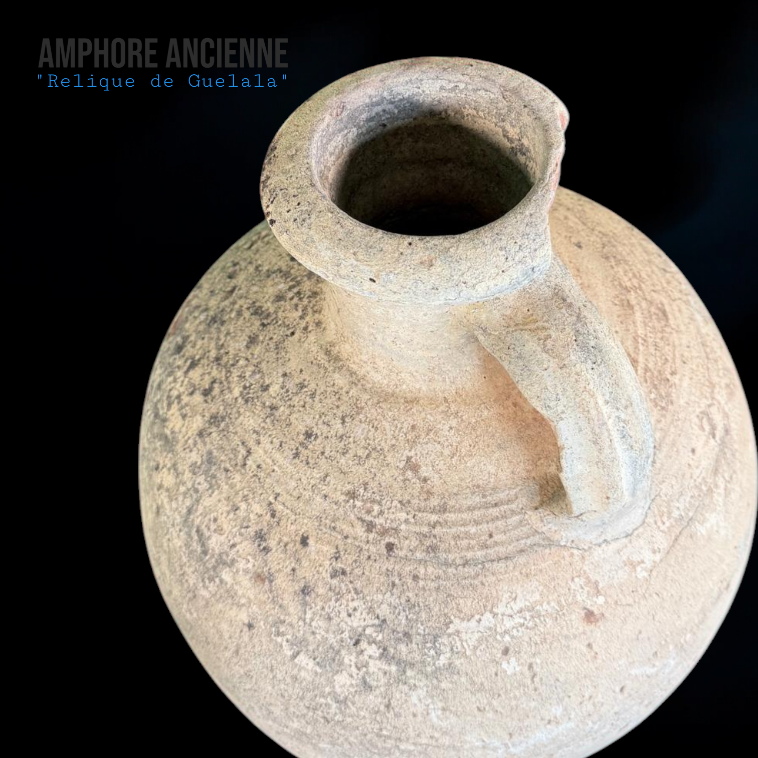 Amphore décorative haut de gamme Relique de Guelala avec support en fer forgé