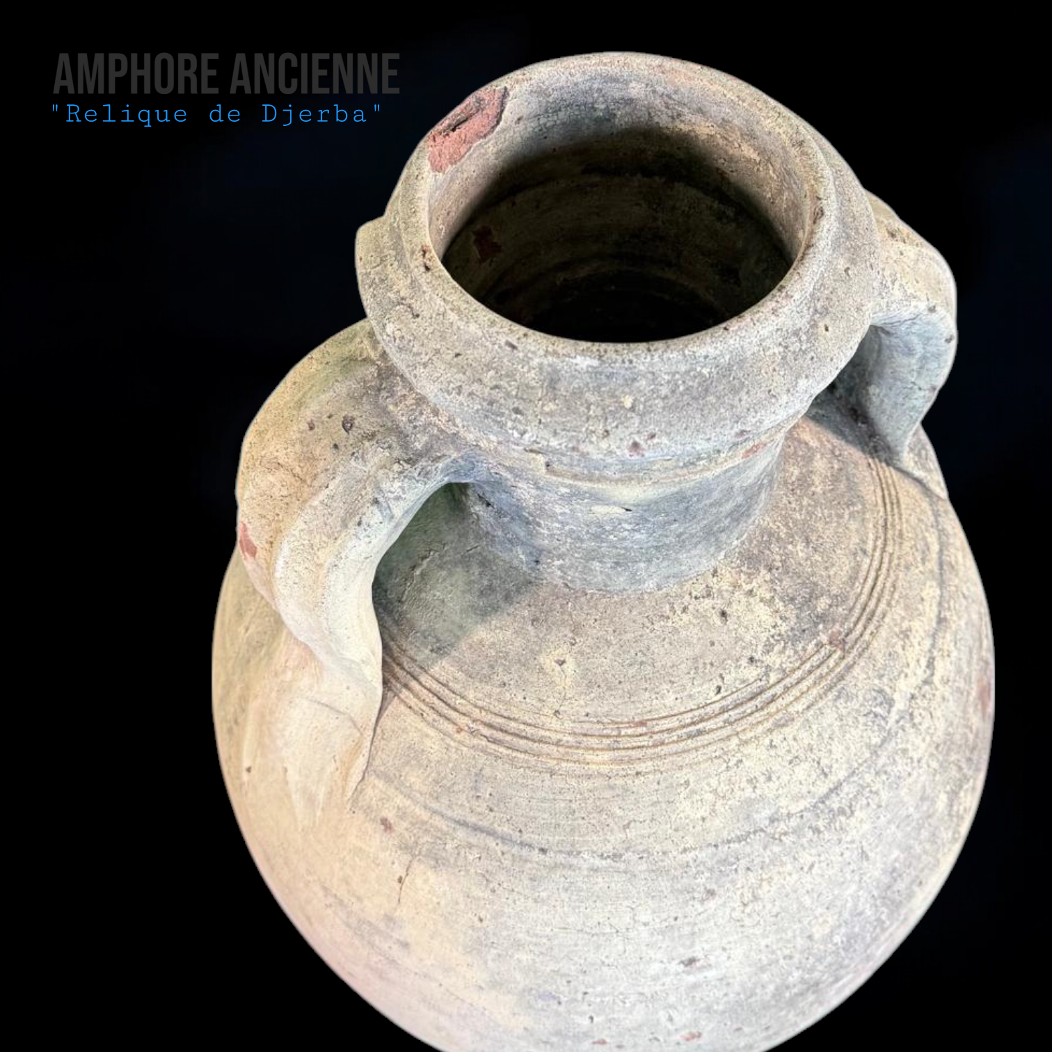 Amphore décorative haut de gamme Relique de Djerba avec support en fer forgé
