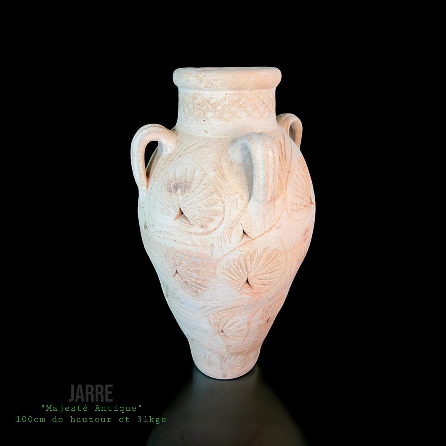 Grande jarre de jardin en terre cuite naturelle – pièce unique faite à la main