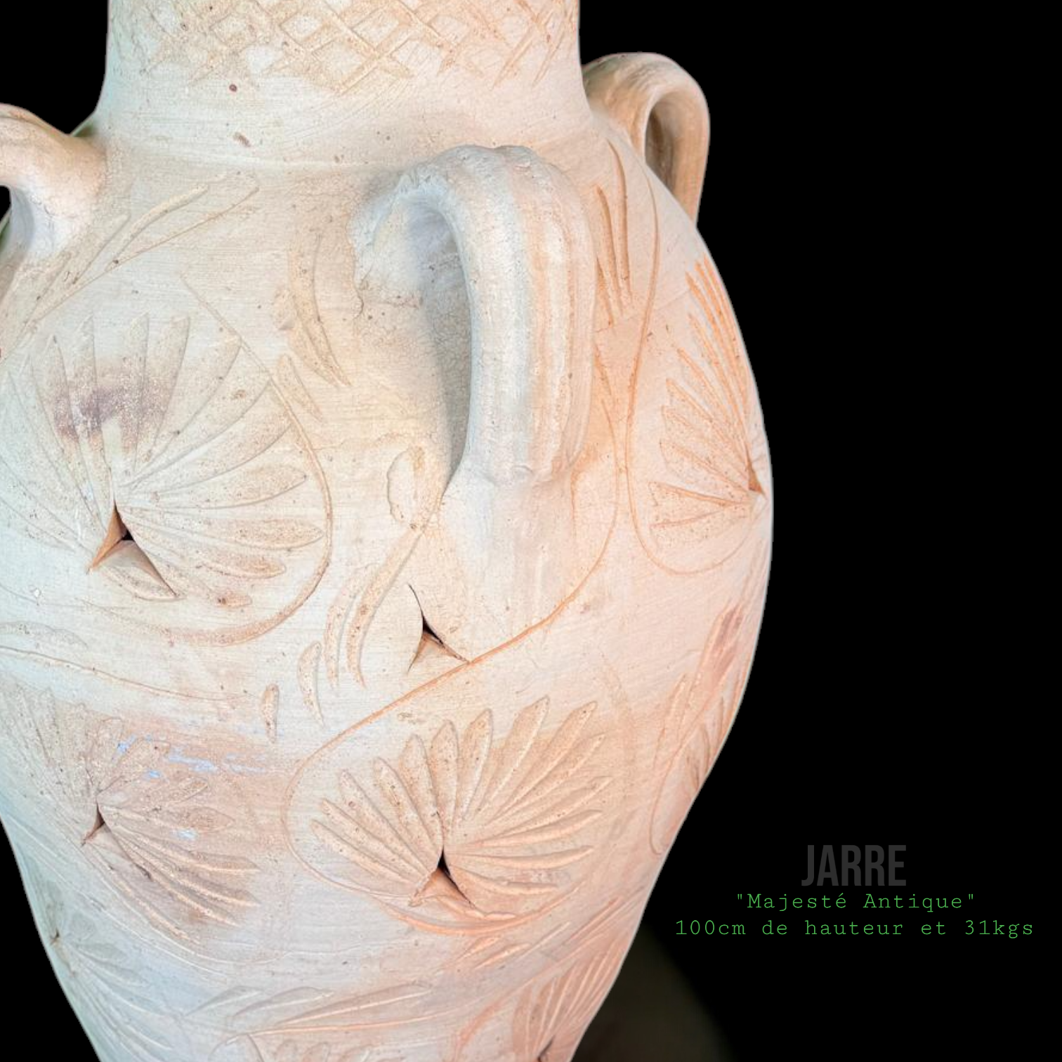 Jarre décorative haut de gamme Majesté Antique avec support en fer forgé atlasdesign.ch