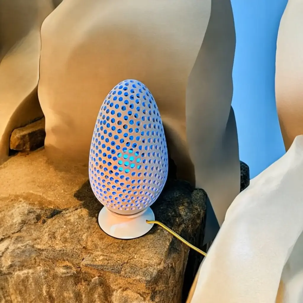 “Egg of Light” handcrafted lamp