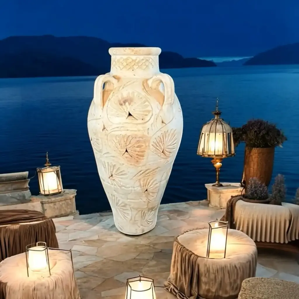 Jarre décorative imposante en terre cuite "Majesté Antique"