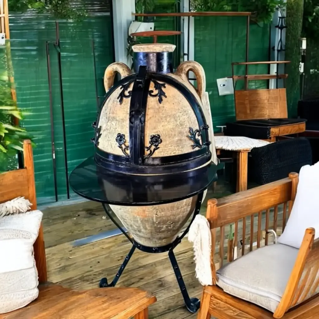 Barbecue Grill monumental en forme de jarre en terre cuite "Titan du Monde"